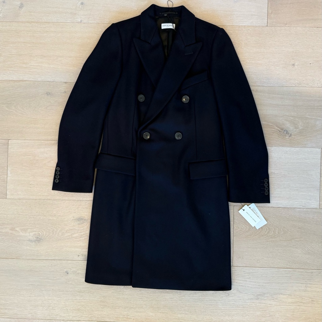 Brand New Dries Van Noten Navy Trench Coat